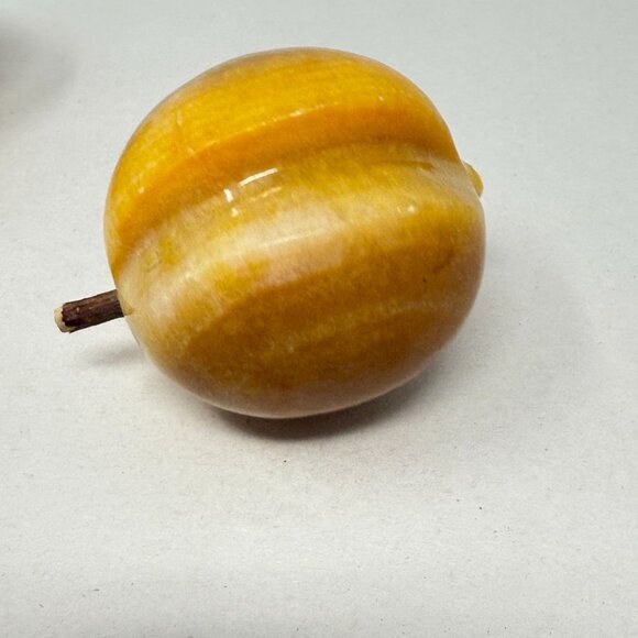 Alabaster Fruit Set of 4 Pieces Peach Apples Mango Stone Marble Vintage - Picture 6 of 16